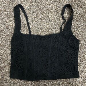 Elegant Black Lace Women's Top